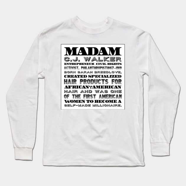 Madam CJ walker Long Sleeve T-Shirt by Nepotism1920s